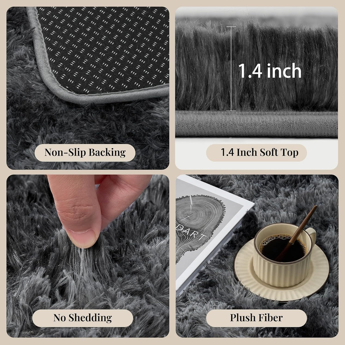 PLHXFRFluffy Shag Area Rug