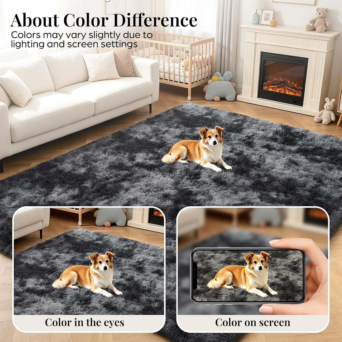PLHXFRFluffy Shag Area Rug